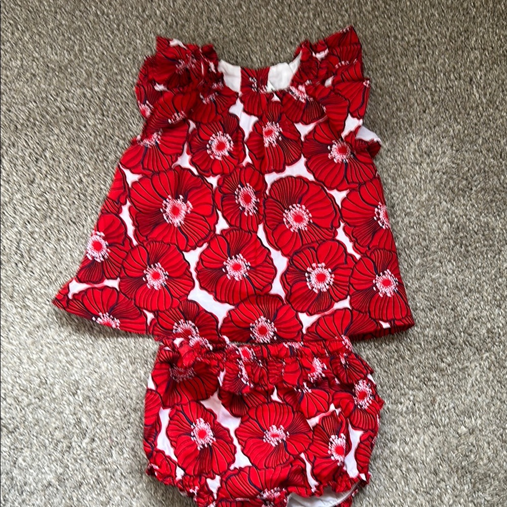 Janie and Jack. Tropical floral top and bloomers